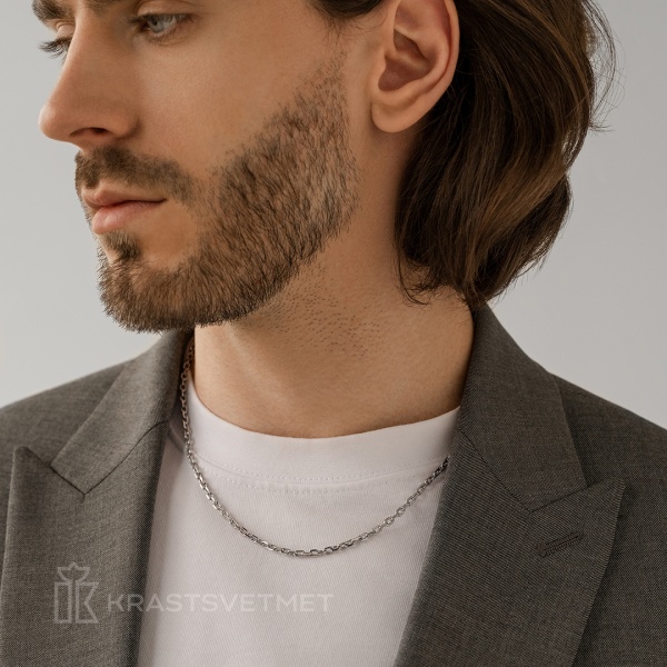 Цепь из платины, плетение «Ролло»